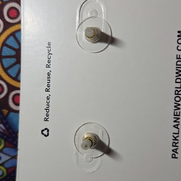 Gold Circle Earring with Sparkling Accents - Picture 3 of 4